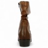 Boots women's flat leather camel pleated large size Shoesissime, inside view