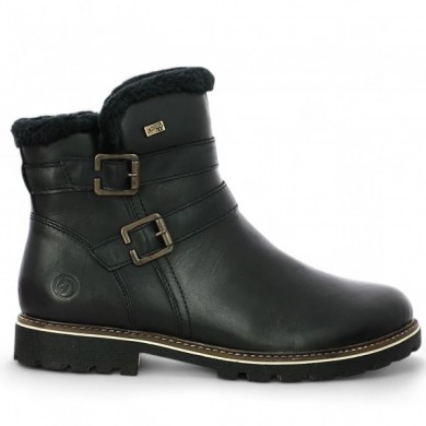 D8484-00 Remonte Shoesissime tall boot in warm black wool, side view