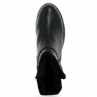 D8484-00 Boots grande pointure noire chaude laine Remonte Shoesissime, top view