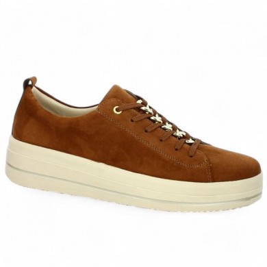 Sydney - Sneakers mode velours camel D1C03-22 - Baskets Remonte femme 42, 43, 44, 45 - Shoesissime