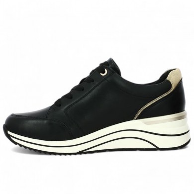 sneakers talon compensé femme grande taille cuir noir Shoesissime, vue intérieure