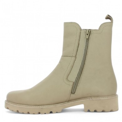 boots femme beige clair montante élastiques 42, 43, 44, 45 Shoesissime, vue intérieure