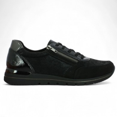 R6700-03 sneakers stretch noire confort Remonte 42, 43, 44, 45 femme Shoesissime, vue coté