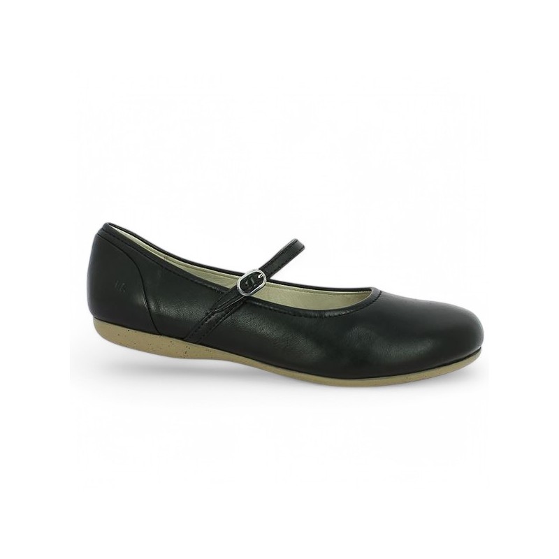 Ballerine bride fine cuir noir 42, 43, 44, 45 Josef Seibel Shoesissime, vue profil