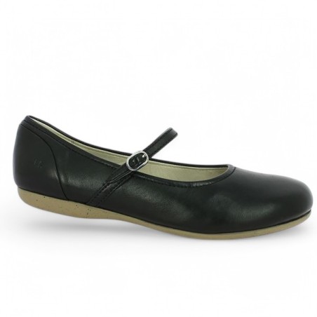 Ballerine bride fine cuir noir 42, 43, 44, 45 Josef Seibel Shoesissime, vue profil