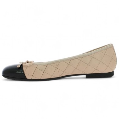 ballerine beige noire grande taille matelassée Shoesissime, vue intérieure