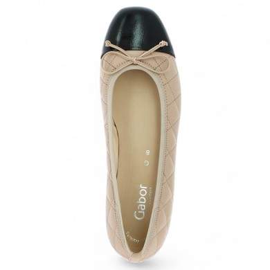 ballerine beige noire grande taille Shoesissime, vue dessus