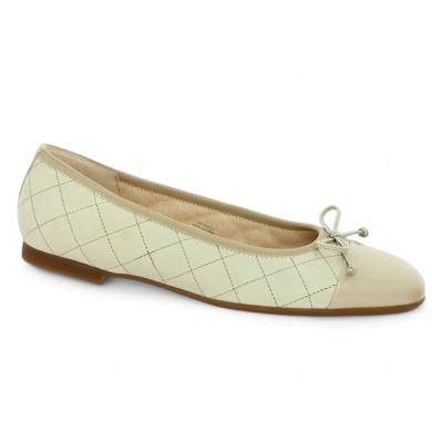 62.612.59 ballerine Gabor grande pointure beige matelassée Shoesissime, vue profil