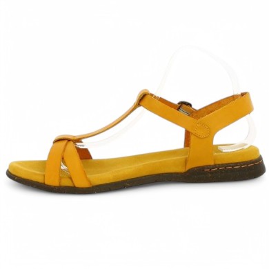 Sandale femme jaune Josef Seibel cuir grande taille Shoesissime, vue intérieure