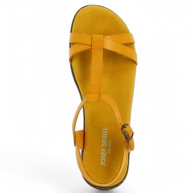 Sandale jaune confort Josef Seibel cuir 42, 43, 44, 45 Shoesissime, vue dessus