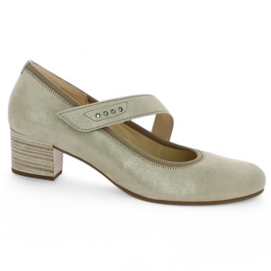 Escarpin beige grande pointure semelle amovible 66.149.14 Gabor Shoesissime, vue profil