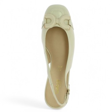 ballerine bijoux vernis blanc cassé 8, 8.5, 9, 9.5 Gabor 62.243.90  Shoesissime, vue dessus