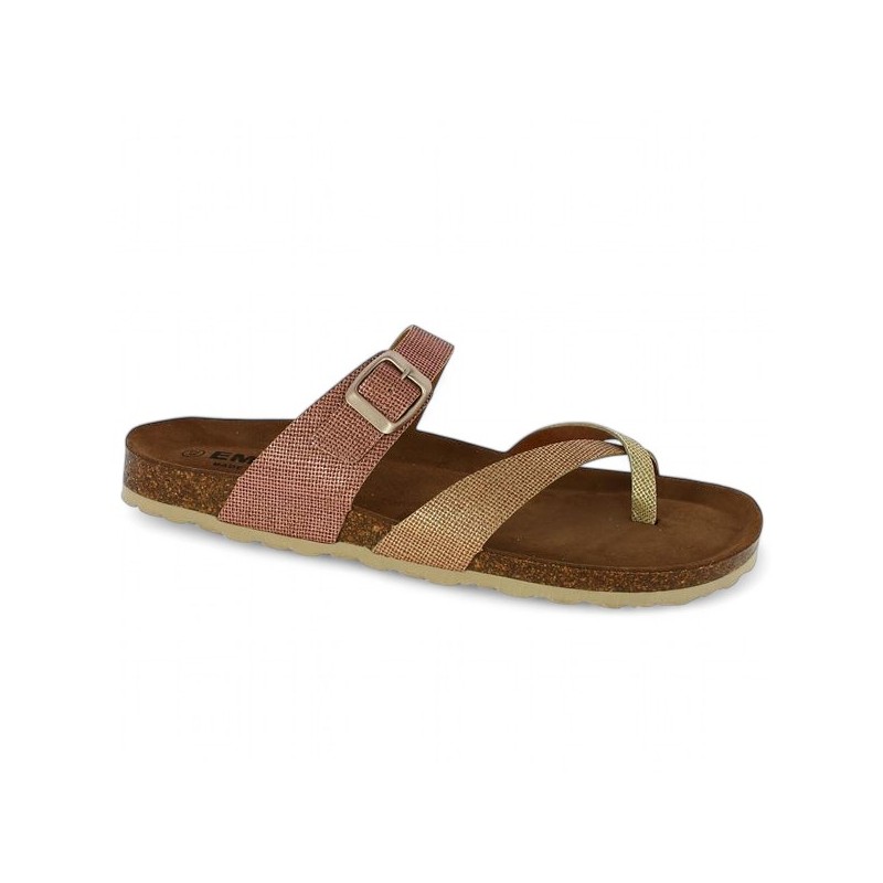 Bikini - Mule rose et beige grande taille - Nu-pieds femme 42, 43, 44, 45 - Shoesissime