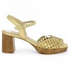 Louison - Platform sandal in braided gold leather - Sandals large sizes - Shoesissime