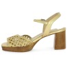 Louison - Platform sandal in braided gold leather - Sandals large sizes - Shoesissime