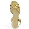 Louison - Platform sandal in braided gold leather - Sandals large sizes - Shoesissime