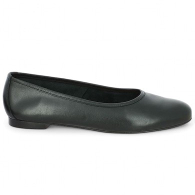 Louisa - Black leather ballerina without bow - Ballerinas large size - Shoesissime