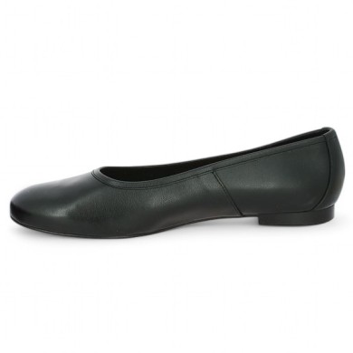 Louisa - Black leather ballerina without bow - Ballerinas large size - Shoesissime