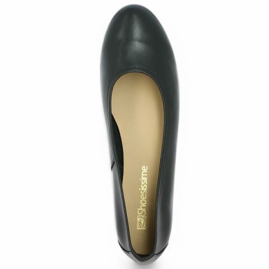 ballerine souple grande pointure cuir noir sans nœud, vue dessus