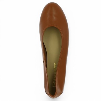 ballerine camel sans nœud grande pointure Shoesissime, vue dessus