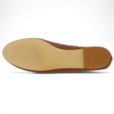 Louisa - Ballerines cuir camel sans nœud - Ballerines 42, 43, 44, 45 - Shoesissime