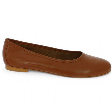 Louisa - Camel leather ballerinas without bow - Ballerinas 42, 43, 44, 45 - Shoesissime