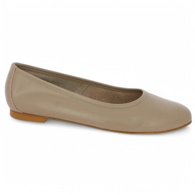 Louisa - Ballerinas in nude pink leather 42, 43, 44, 45 - Chaussures grandes tailles - Shoesissime