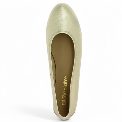 Louisa - Ballerina in gold leather without bow - Ballerinas 42, 43, 44, 45 - Shoesissime