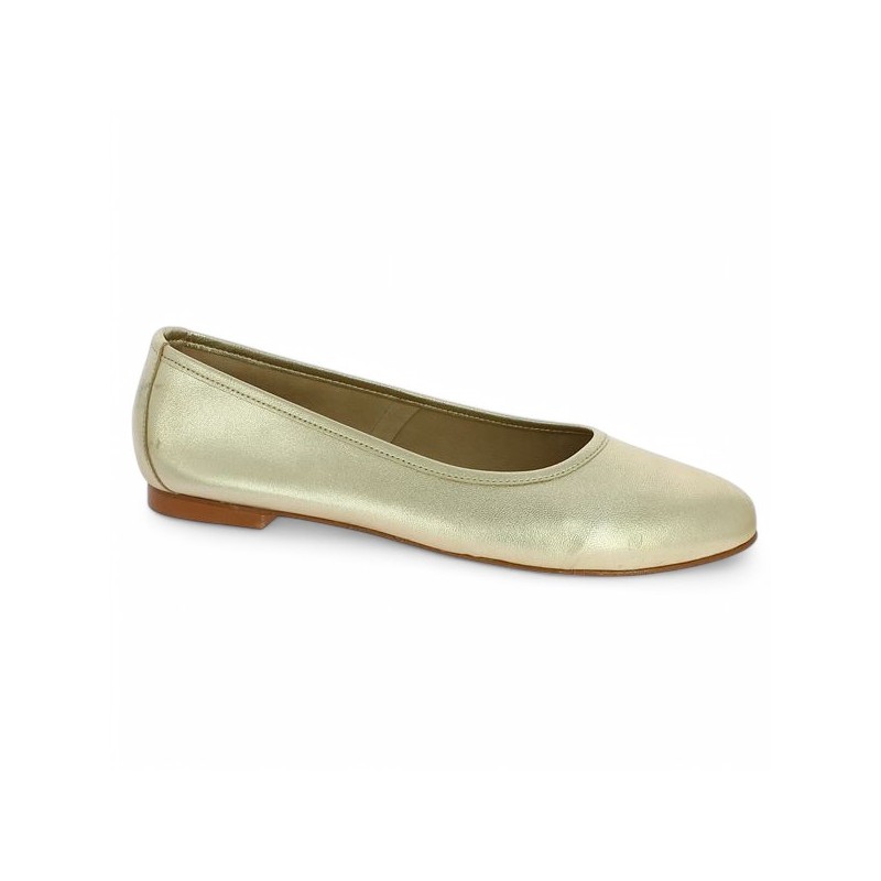 Louisa - Ballerina in gold leather without bow - Ballerinas 42, 43, 44, 45 - Shoesissime