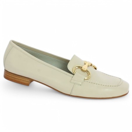 Babeth - Off-white loafer with gold chain - Moccasin grande pointure - Shoesissime