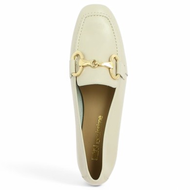 Babeth - Off-white loafer with gold chain - Moccasin grande pointure - Shoesissime