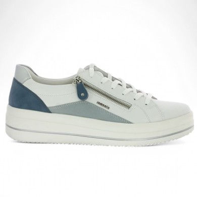 D1C01-84 Sneakers Remonte bleu et blanche 42, 43, 44, 45 Shoesissime, vue coté