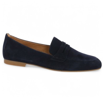 Mocassin femme Gabor velours bleu 8, 8.5, 9, 9.5 Shoesissime, vue profil