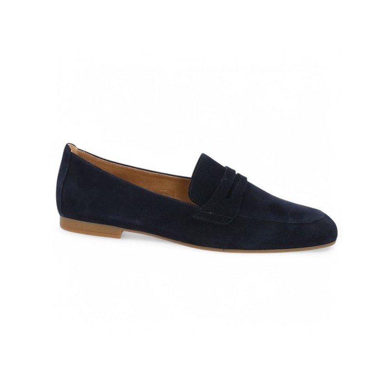 Mocassin femme Gabor velours bleu 8, 8.5, 9, 9.5 Shoesissime, vue profil