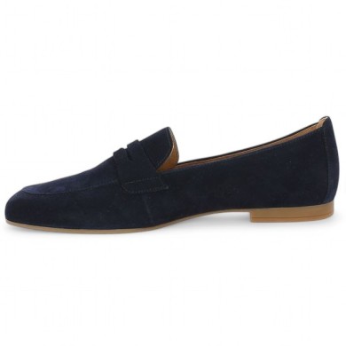 Chaussure plate femme velours bleu grande taille Shoesissime, vue intérieure