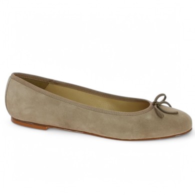 ballerines velours beige 42, 43, 44, 45, vue profil