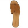 claquette mode femme 42, 43, 44, 45 velours camel, vue dessus