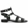 Roma - Black spartan sandal large size - Barefoot 42, 43, 44, 45 - Shoesissime 