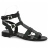 Roma - Black spartan sandal large size - Barefoot 42, 43, 44, 45 - Shoesissime 