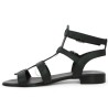 Roma - Black spartan sandal large size - Barefoot 42, 43, 44, 45 - Shoesissime 