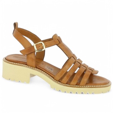 Pia - Camel leather sandal