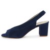 Louise - Escarpin Sandale with blue velvet heel - Ceremonial Shoes Large Size - Shoesissime