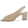 escarpin grande pointure ouvert à l'avant et au talon cuir beige femme Shoesissime, vue dessus