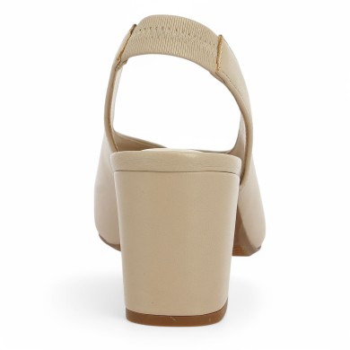 Appoline - Sandale habillée talon beige - Chaussures élégante grande taille femme - Shoesissime