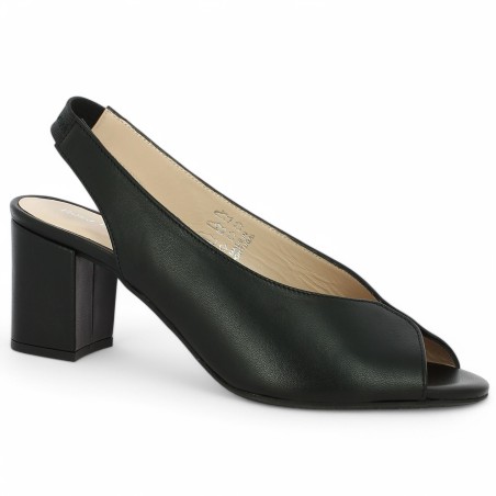 Appoline - sandale habillée cuir noir - Chaussures à talon grande taille femme - Shoesissime