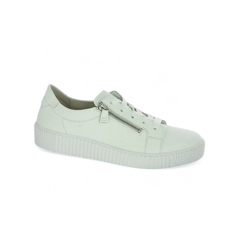 sneakers cuir blanc femme Gabor grande taille 8, 8.5, 9, 9.5 Shoesissime, vue profil