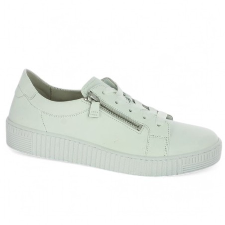 sneakers cuir blanc femme Gabor grande taille 8, 8.5, 9, 9.5 Shoesissime, vue profil