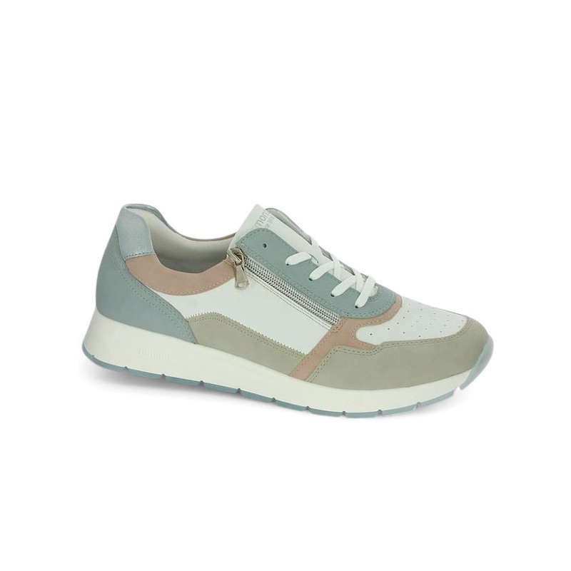 sneakers femme 42, 43, 44, 45 blanc bleu beige rose Shoesissime, vue profil