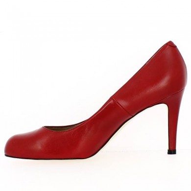 Red Leather Court Shoe Large Size for Women - Shoesissime - Grande Pointure Store