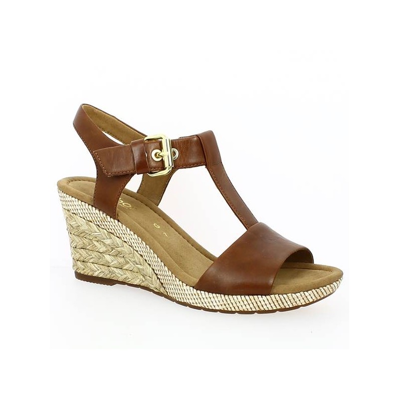 Gabor Camel Platform Sandal - Large Size 42, Size 43, Size 44 - Shoesissime Paris